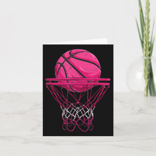 Vintage Rosa Basketball-Dekoration für Frauen-Mädc Karte