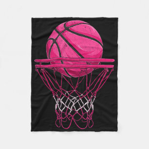Vintage-Rosa-Basketball-Design für Frauen Mädchen Fleecedecke