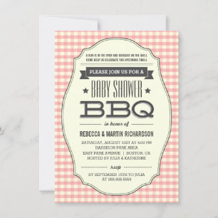 Vintage rosa BBQ Mädchen Baby Shower Einladungen