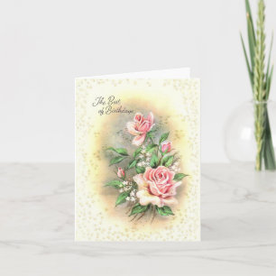 Vintage-Rosa-Birthday-Karte Karte