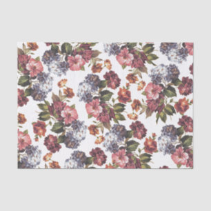 Vintage rosa blaue orange Rosen-Blumen Boho Chic Seidenpapier