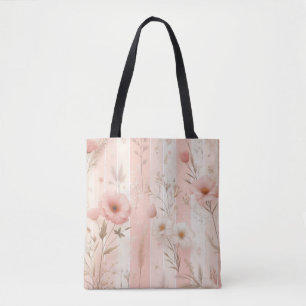 Vintage rosa Blume auf gestricheltem rosa Hintergr Tasche