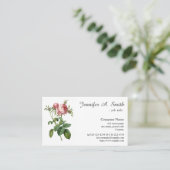 Vintage rosa Blume berufliches Geschäft Visitenkarte (Stehend Vorderseite)