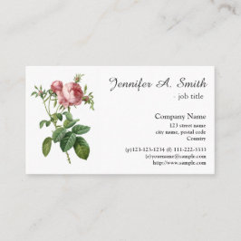 Vintage rosa Blume berufliches Geschäft Visitenkarte