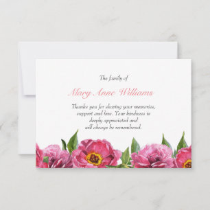 Vintage rosa Blume botanische Beerdigung danke