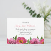 Vintage rosa Blume botanische Beerdigung danke (Stehend Vorderseite)