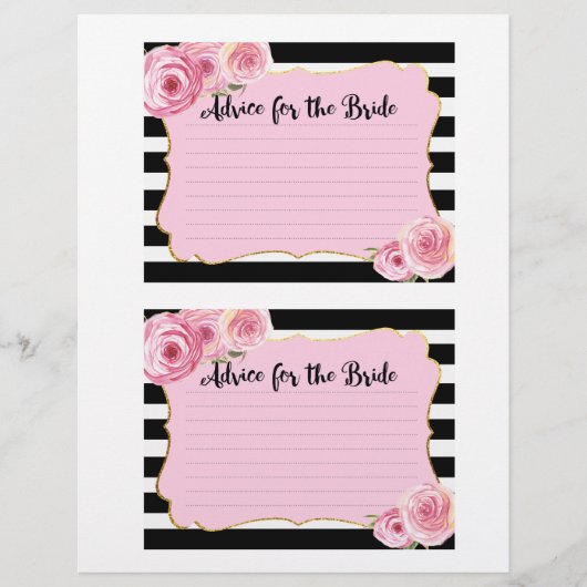 Vintage Rosa Blume Brautparty-Ratenkarte (Vorderseite)