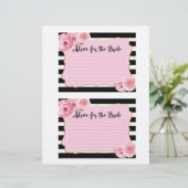 Vintage Rosa Blume Brautparty-Ratenkarte (Stehend Vorderseite)