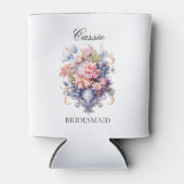 Vintage rosa Blume Bridesmaid Vorschlag Geschenk Dosenkühler (Vorderseite)