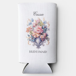 Vintage rosa Blume Bridesmaid Vorschlag Geschenk Selters Dosenkühler
