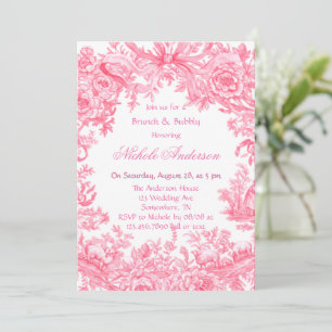 Vintage rosa Blume Brunch & Bubbly Einladung