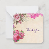 Vintage rosa Blume Danke Karte (Vorderseite)
