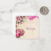 Vintage rosa Blume Danke Karte (Vorderseite/Rückseite Beispiel)