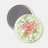 Vintage Rosa Blume Hütte Traum Magnet (Vorderseite/Rückseite)