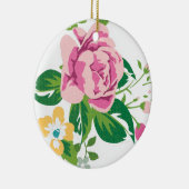 Vintage rosa Blume Keramik Ornament (Rechts)