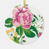 Vintage rosa Blume Keramik Ornament (Vorne)