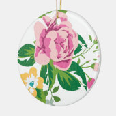 Vintage rosa Blume Keramik Ornament (Links)