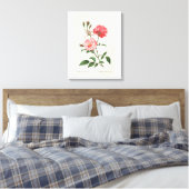 Vintage Rosa-Blume Leinwanddruck (Insitu (Schlafzimmer))