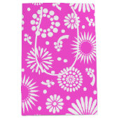 Vintage rosa Blume Mittlere Geschenktüte (Vorderseite)