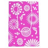 Vintage rosa Blume Mittlere Geschenktüte (Rückseite)