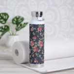 Vintage rosa Blume Muster und Polka Dot Trinkflasche<br><div class="desc">Hübsches Vintages Blumenmuster und hübsches Muster.</div>