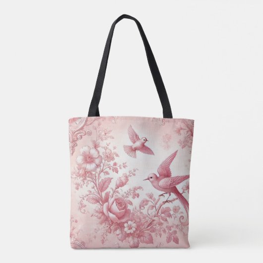 Vintage Rosa-Blume Tasche (Rückseite)