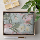 Vintage rosa Blume und Schmetterlingsdekoupage Seidenpapier (Geschenk)