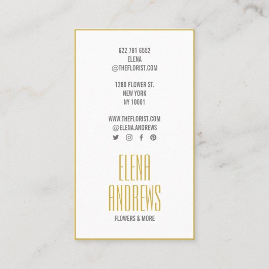 Vintage Rosa-Blume Visitenkarte (Rückseite)