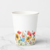 Vintage rosa Blumen Druck Pappbecher (Rückseite)