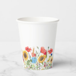 Vintage rosa Blumen Druck Pappbecher