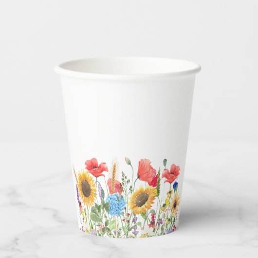 Vintage rosa Blumen Druck Pappbecher (Vorderseite)