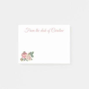 Vintage rosa Blumen Floral Shabby Chic Post-it Klebezettel