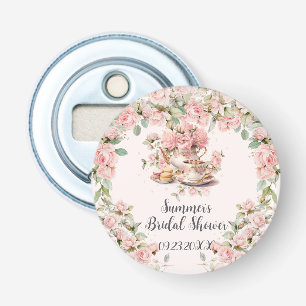 Vintage rosa Blumen Hochzeits-Tea-Party Brautparty Flaschenöffner