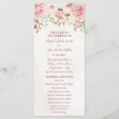 Vintage-Rosa-Blumen-Hochzeitsprogramm Frühling Programm (Vorderseite)