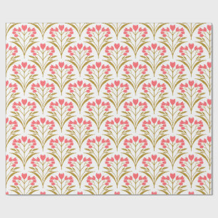 Vintage rosa Blumen nahtloses Muster Shabby Chic Geschenkpapier