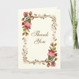 Vintage-Rosa-Blumen-Swags Dankeskarte