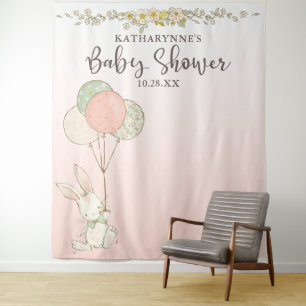 Vintage Rosa Blumendusche Hintergrund Wandteppich
