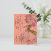 Vintage-Rosa-Blumenfee Postkarte (Stehend Vorderseite)