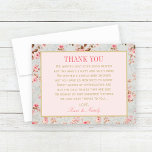 Vintage Rosa Blumengarten Kinderdusche Dankeskarte<br><div class="desc">Vintage Gartenhochzeit zum Thema Party dank der Karte-Design zeigt ein wunderschönes Muster von floralen Rose,  die die Formulierung und weichen Pastellfarben - rot pink,  Vintag blau grün,  und Gold. Personalisieren Sie den benutzerdefinierten Text mit Ihrer Dankeschön-Nachricht.</div>