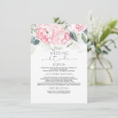Vintage Rosa Blumeninformationen Begleitkarte (Stehend Vorderseite)