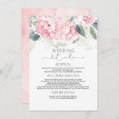 Vintage Rosa Blumeninformationen Begleitkarte (Vorne/Hinten)