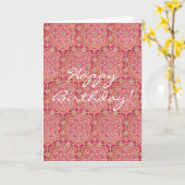 Vintage rosa Blumenmuster Geburtstagskarte Karte (Gelbe Blume)