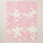Vintage-Rosa-Blumenmuster Sherpadecke (Vorderseite)