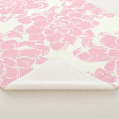 Vintage-Rosa-Blumenmuster Sherpadecke (3/4)