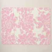 Vintage-Rosa-Blumenmuster Sherpadecke (Vorderseite (Horizontal))