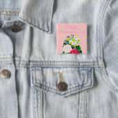Vintage-Rosa-Blumenstrauß Frohen Muttertag Button (Beispiel)