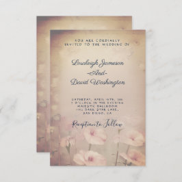 Vintage Rosa Blumenzehen Einladung