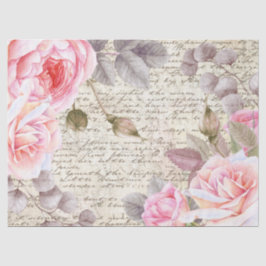 Vintage Rosa Blumenzwiebeln Rose Alte Buchstabentr Seidenpapier