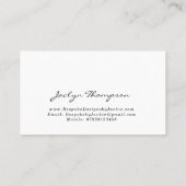 Vintage rosa botanische Geschäftsmit blumenkarte Visitenkarte (Rückseite)