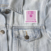 Vintage-Rosa-Button mit Diskette Button (Beispiel)